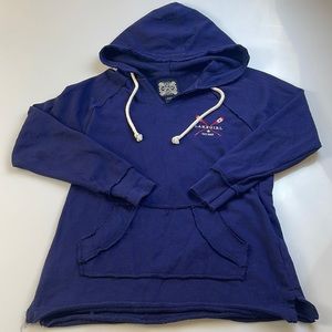 Lake Girl Women Pullover Hoodie Vneck Navy Blue                          X22-44